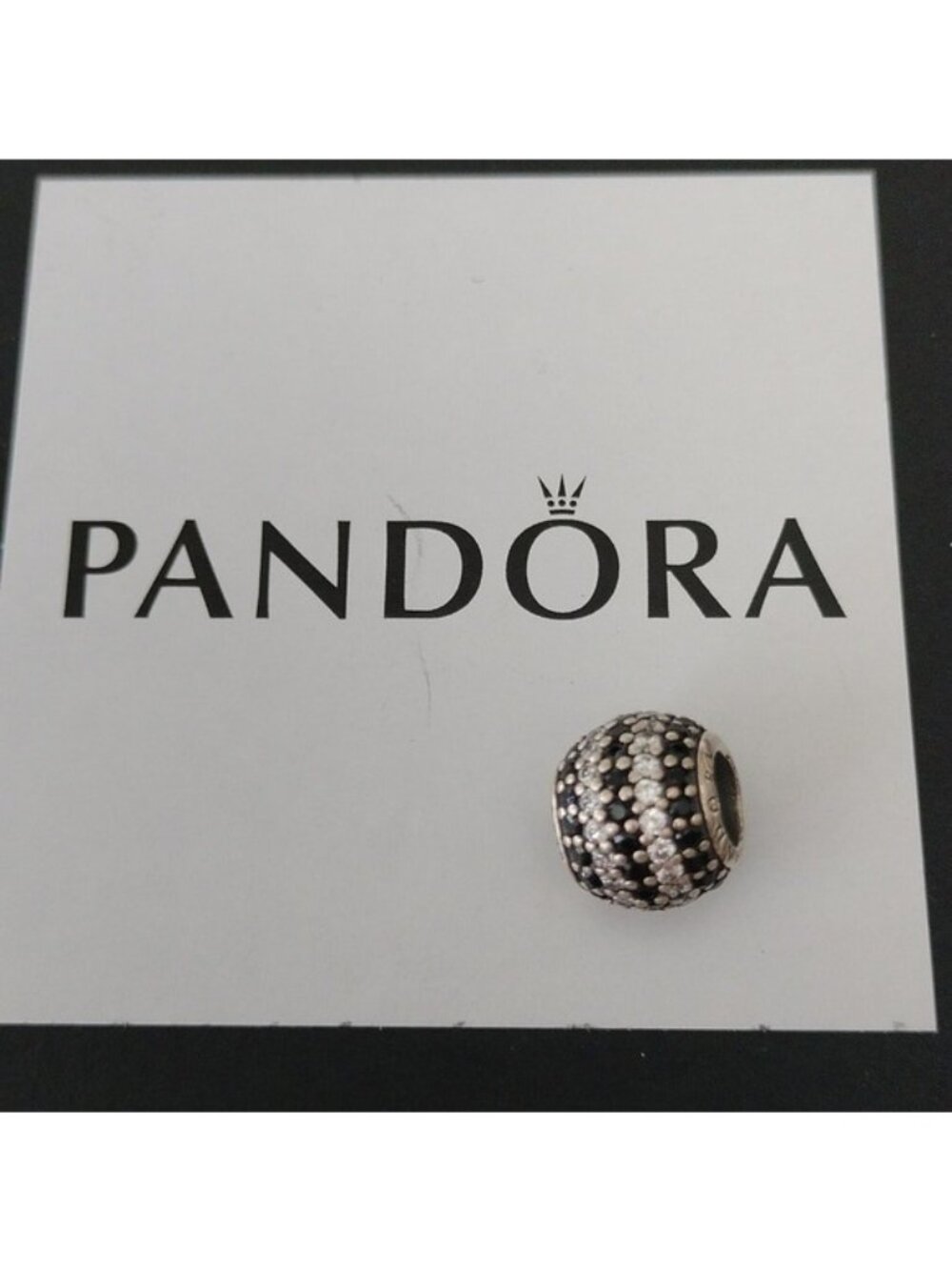 Pandora Sterling Silver Nautical Pave Lights Bead w/ Black Zirconia - 791172NCK